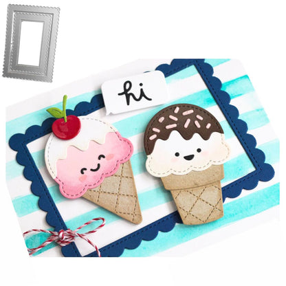 Suaje de Marcos Rectangulares de Escalopa con Puntadas Dados de Corte / Suajes / Troqueles Hobbees