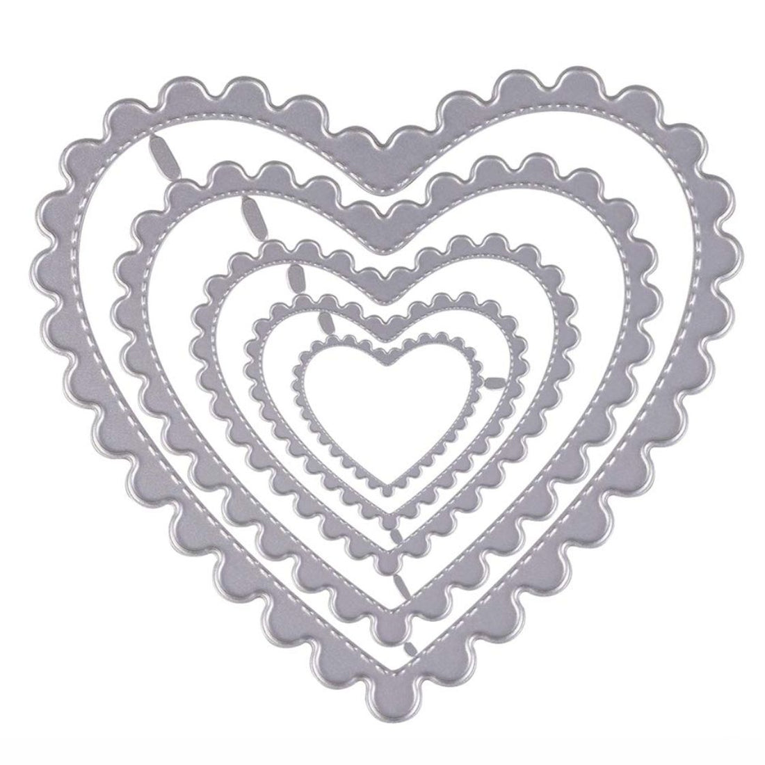 Suajes de Corazones Escalopados con Puntadas Dados de Corte / Suajes / Troqueles Hobbees