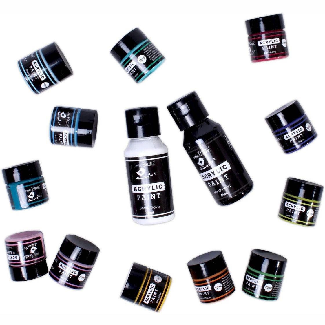 Multi-Surface Acrylic Paint / Juego de Pinturas Acrilicas Multisuperficie Pintura Little Birdie