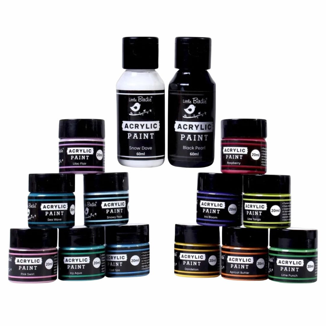 Multi-Surface Acrylic Paint / Juego de Pinturas Acrilicas Multisuperficie Pintura Little Birdie