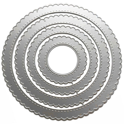 Suaje de Marcos Circulares de Escalopa con Puntadas Dados de Corte / Suajes / Troqueles Hobbees