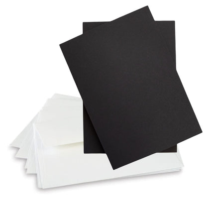 A5 Cards / 12 Tarjetas Color Negro con Sobres Papel DCWV