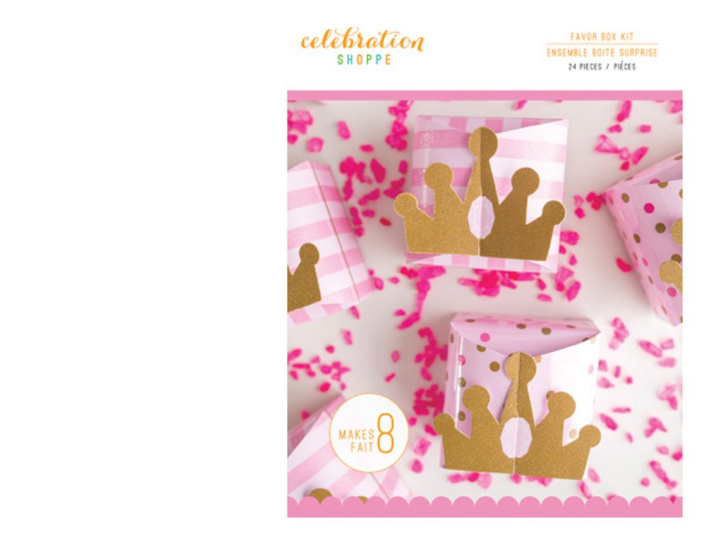 Favor Box Kit Princess 24 pc / Set de Cajitas de Recuerdo para Niñas Coronas Cajitas para Armar Darice