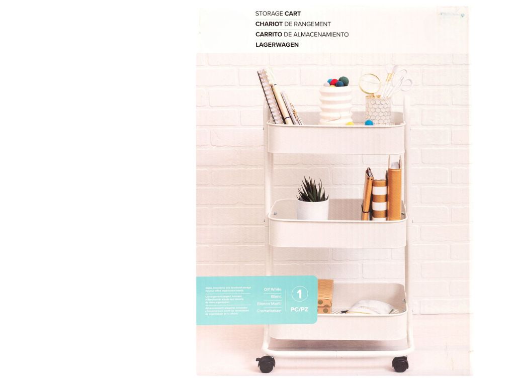 A la Cart Storage Cart Off White / Carrito Organizador Blanco con Ruedas de Plástico Almacenamiento y Organización American Crafts