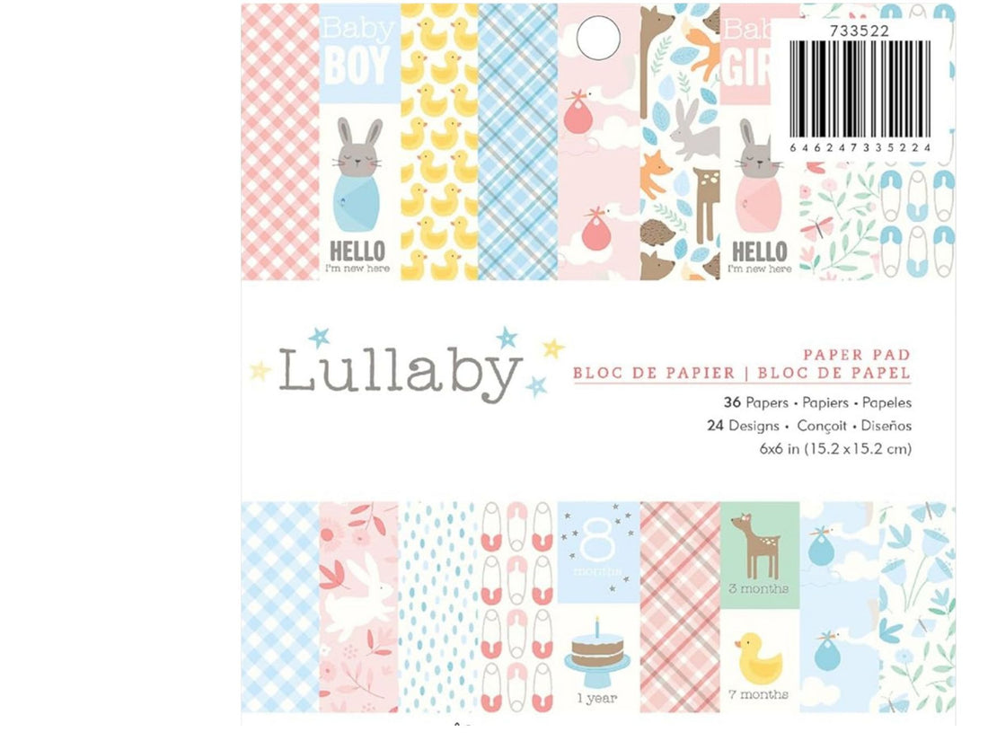 Lullaby Paper Pad / Block de Papel para Bebé 6&quot; x 6&quot; Papel Pebbles