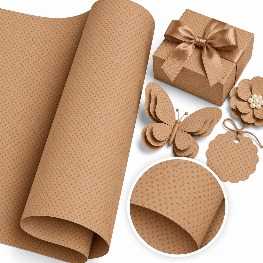 Decaf Dot Cardstock / Cartulina Textuizada de Puntitos Doble Cara Papel, Hojas Sueltas BoBunny