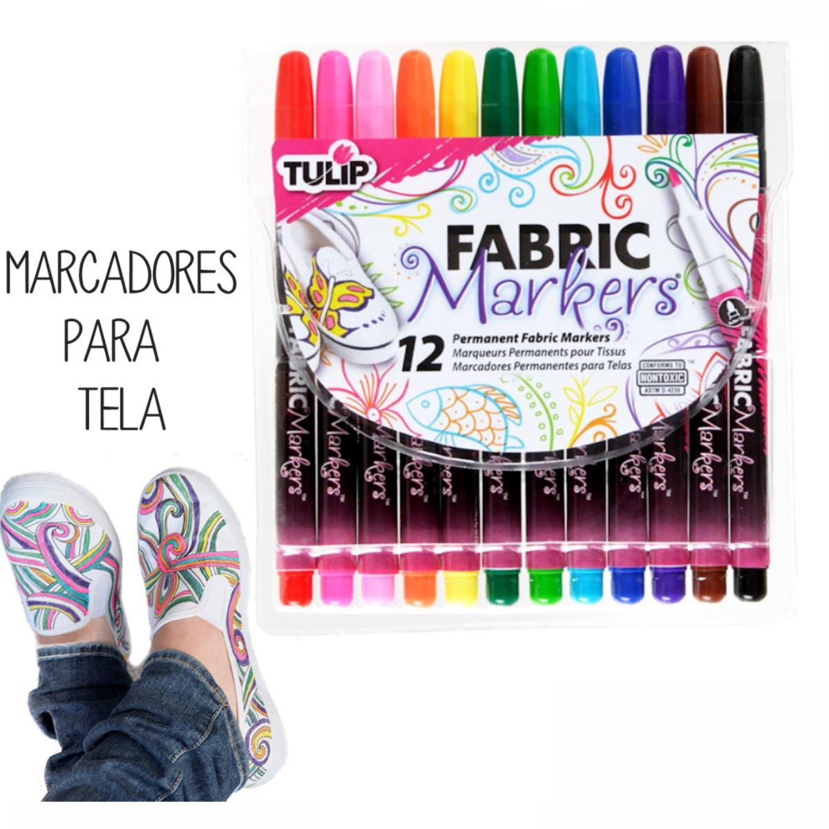 Fine Fabric Markers  / Marcadores de Tela Permanentes Marcadores &amp; Plumones Tulip