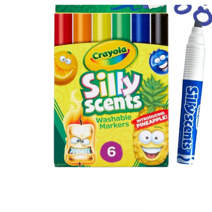 Silly Scents Wedge Tip Washable Markers / 6 Marcadores Lavables Perfumados Marcadores &amp; Plumones Crayola