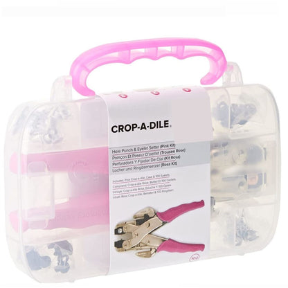 Crop A Dile Pink Kit / Estuche con Perforadora para Ojillos Rosa Perforadoras We R Memory Keepers