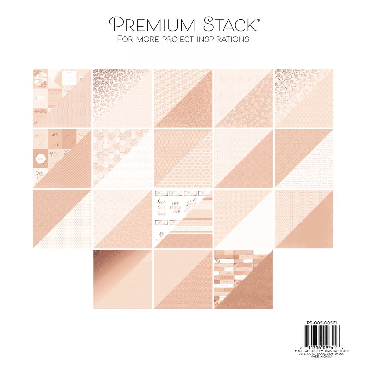 Rose Quartz Paper Stack / Block de Cartulina Doble Cara Rosa Cuarzo 36 Hojas Papel DCWV