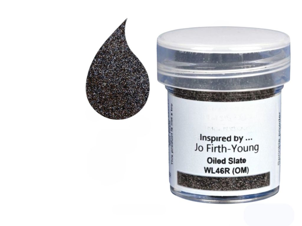 Oiled Slate Embossing Powder / Polvo de Embossing Negro con Café Polvos de Embossing Wow!