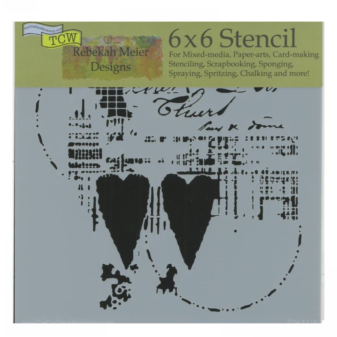 Two Hearts Template / Plantilla de Dos Corazones Esténciles / Plantillas The Crafters Workshop