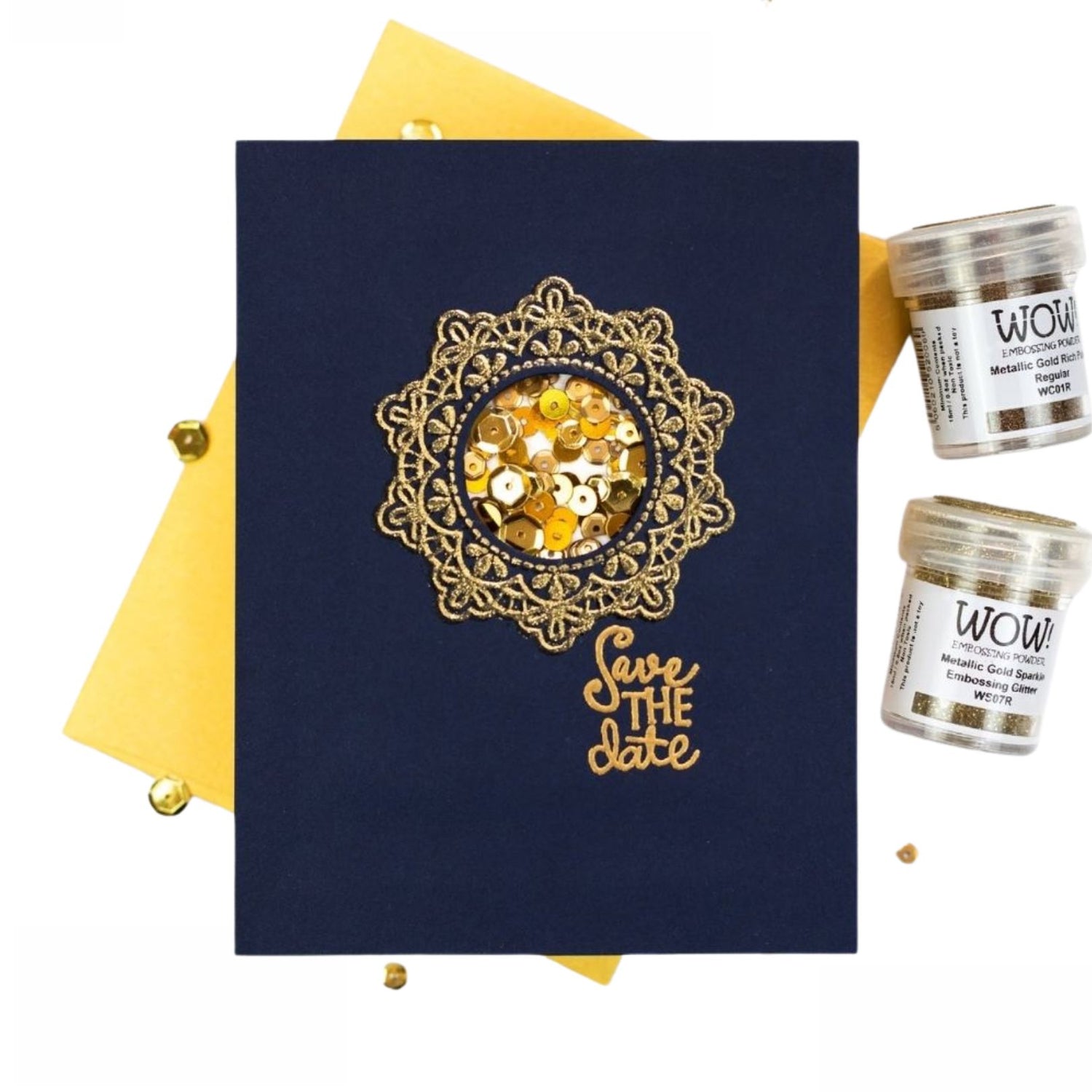 Metallic Gold Sparkle Embossing Powder / Polvo de Embossing Oro Metálico Brillante Polvos de Embossing Wow!