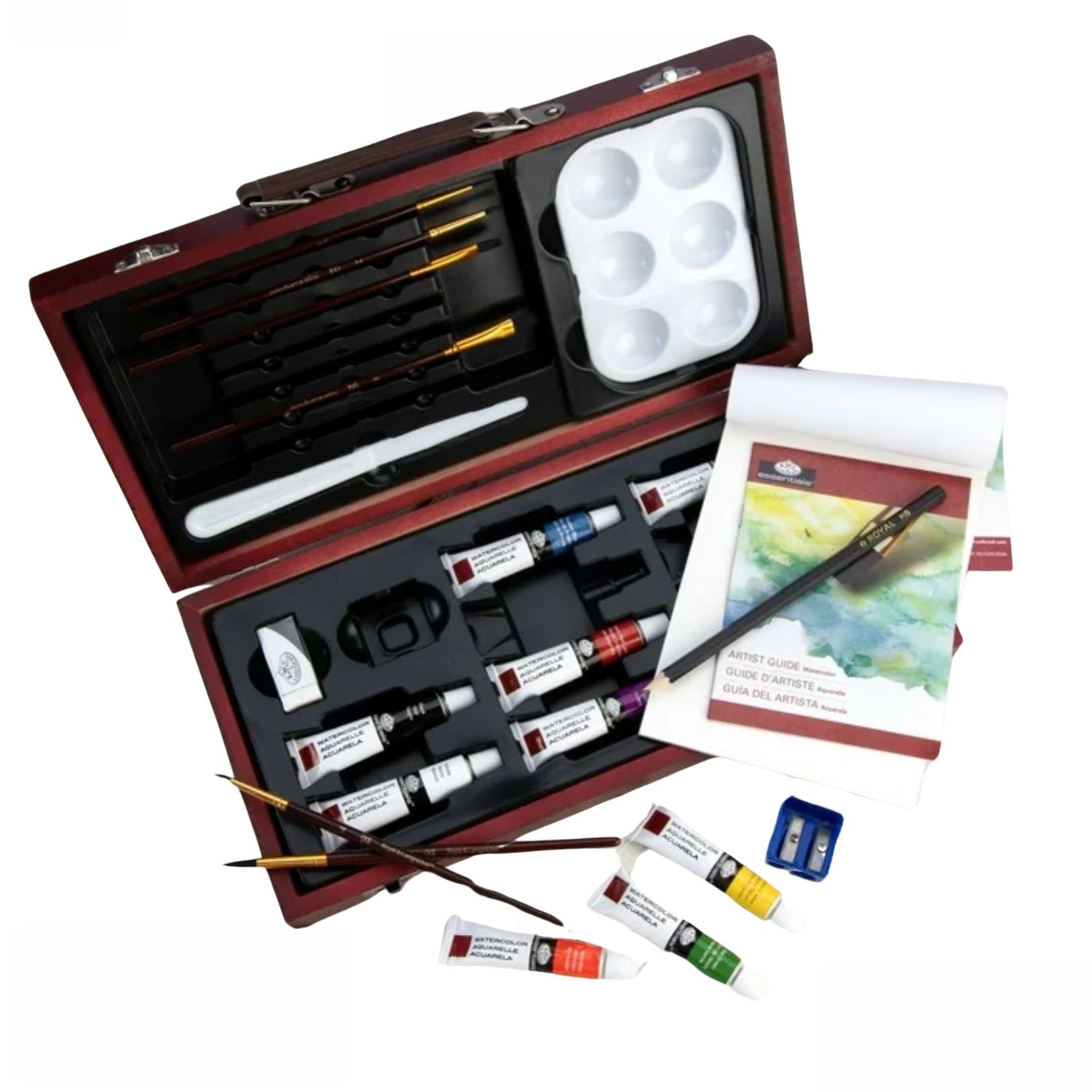 Beginner Watercolor Painting Wooden Box Set / Set de Acuarelas para Principiantes Acuarela Royal Langnickel