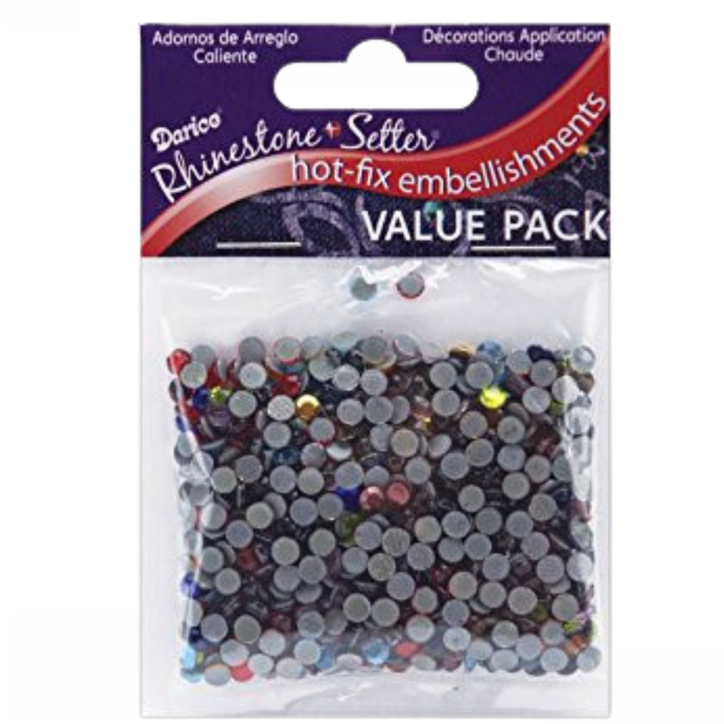 Multi Color Hot-Fix Glass Stones 4mm / Cristales de Colores con Pegamento al calor Adornos / Embellishments Darice