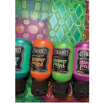 Dylusions Cut Glass Shimmer Paint / Pintura Acrílica Metálica Color Verde Pintura Ranger