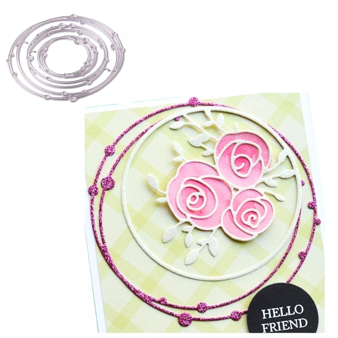 Suaje de Círculos con Estrellas y Puntos Dados de Corte / Suajes / Troqueles Hobbees