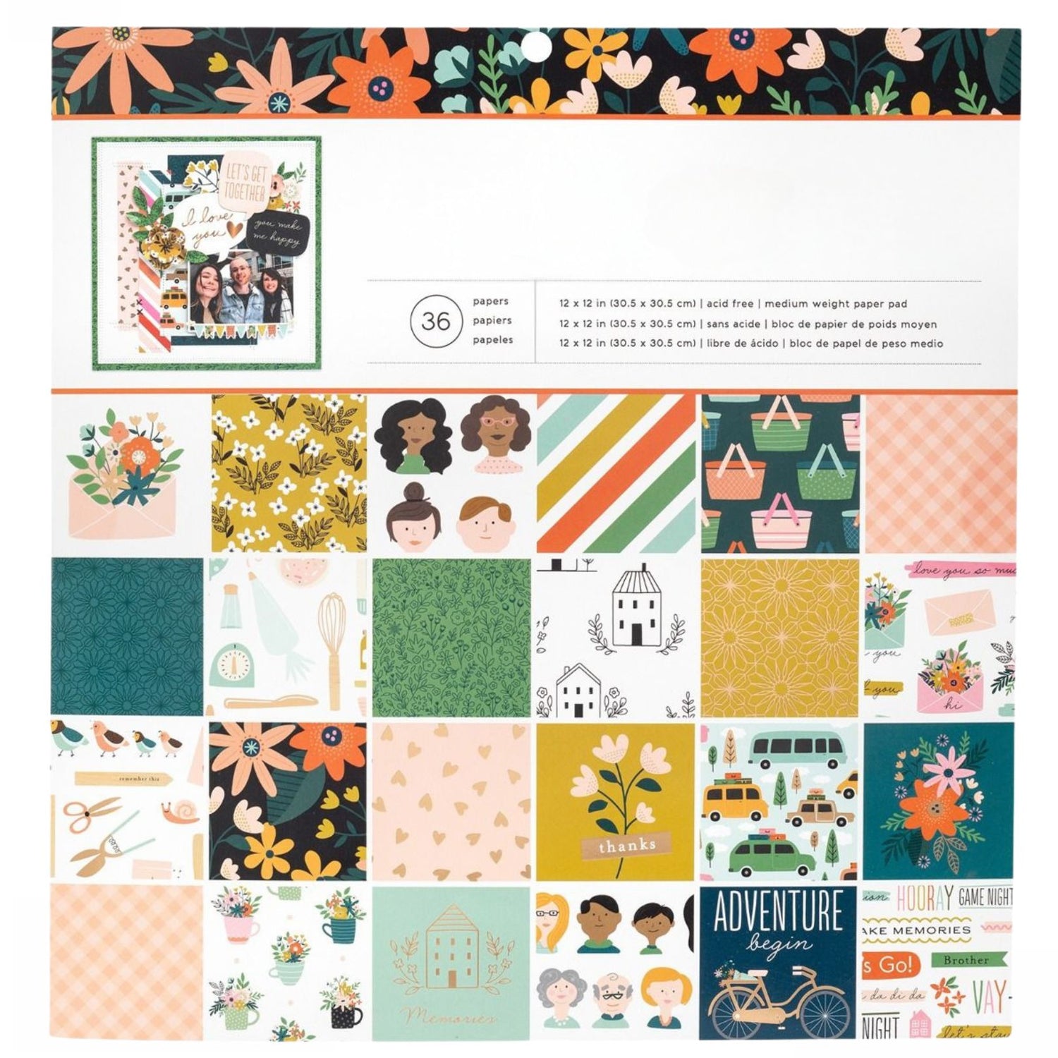 This is family Paper Pad / Block de Papel Decorado Papel American Crafts