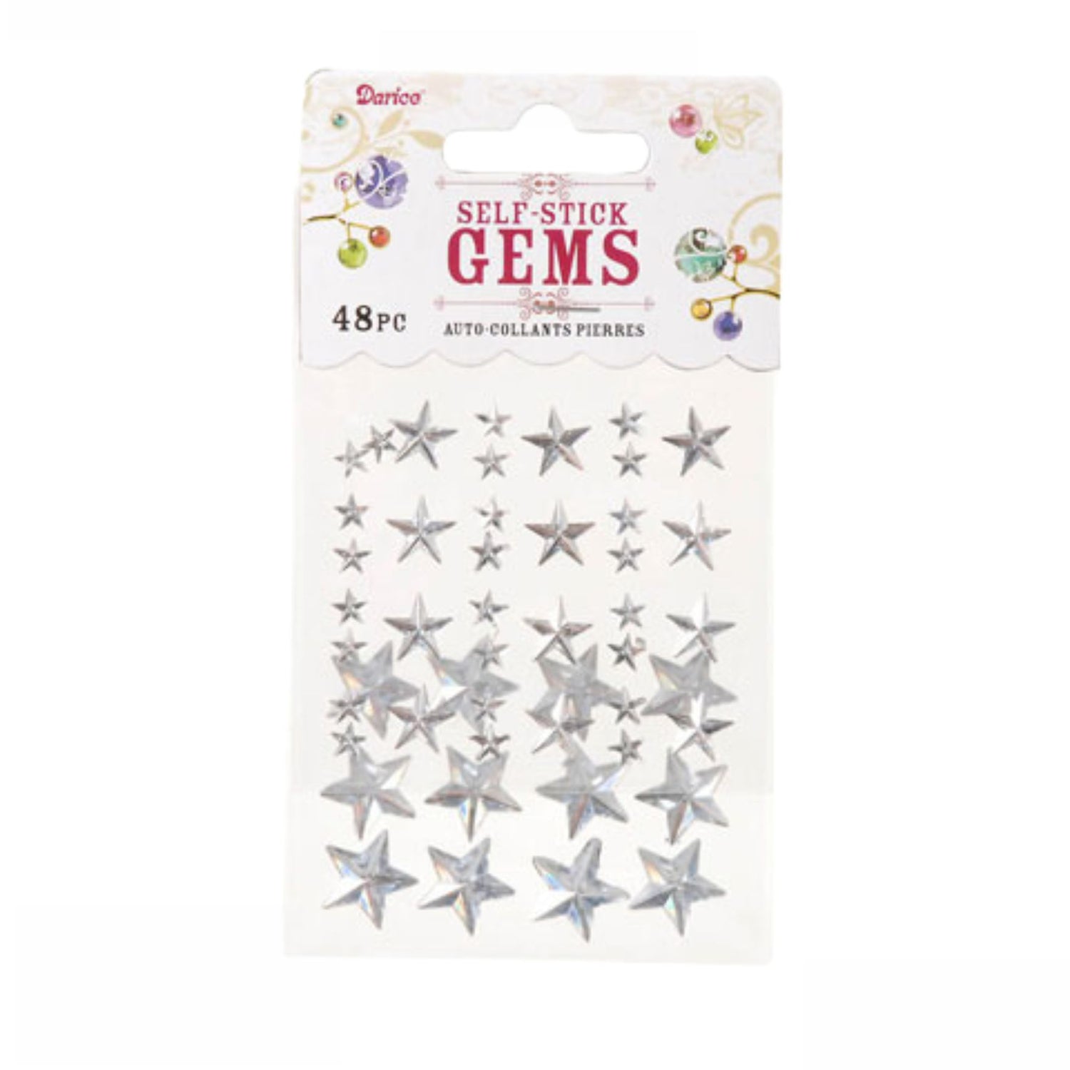 Self-Stick Gems Stars / Piedras Autoadhesivas Estrellas (48 piezas) Adornos / Embellishments Darice
