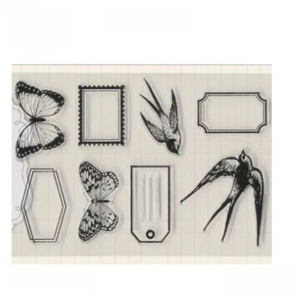 Secret Garden-Take Flight Stamps / Sellos de Polímero de Mariposas, Aves y Etiquetas Sellos BoBunny