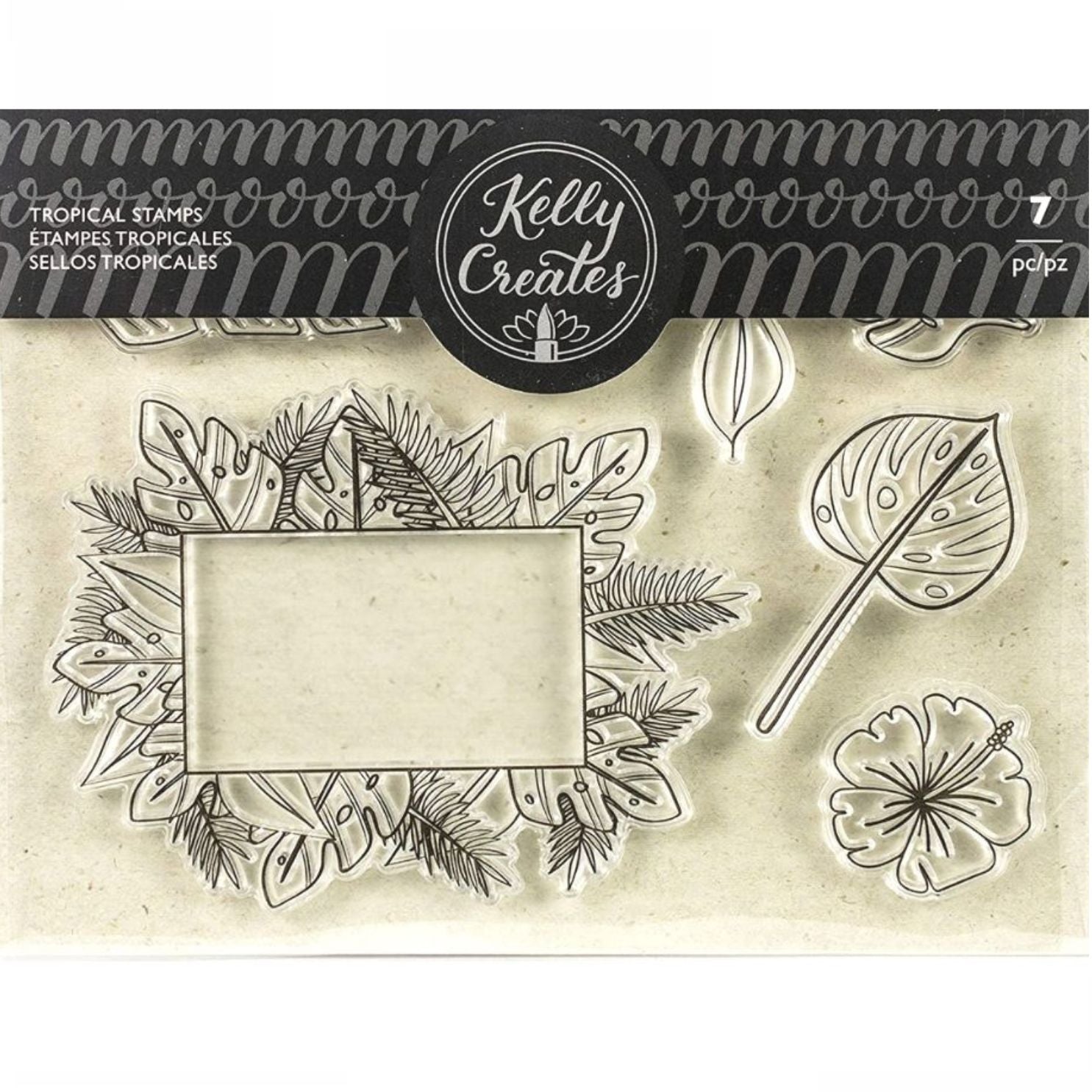 Tropical Stamps / Sellos de Hojas Tropicales Sellos Kelly Creates