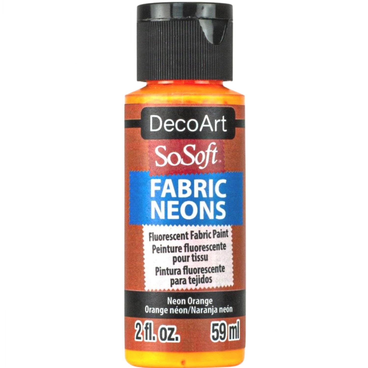 SoSoft Fabric Neons Paint Orange / Pintura para Tela Neon Naranja Acrìlicos DecoArt