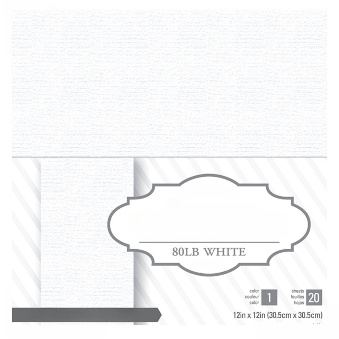 Value Pack Cardstock / Block de Cartulina Blanca Texturizada 12&quot; Papel American Crafts