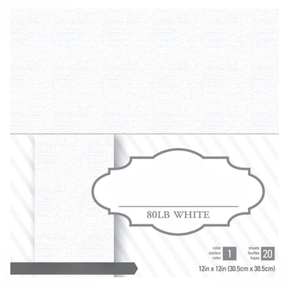 Value Pack Cardstock / Block de Cartulina Blanca Texturizada 12&quot; Papel American Crafts