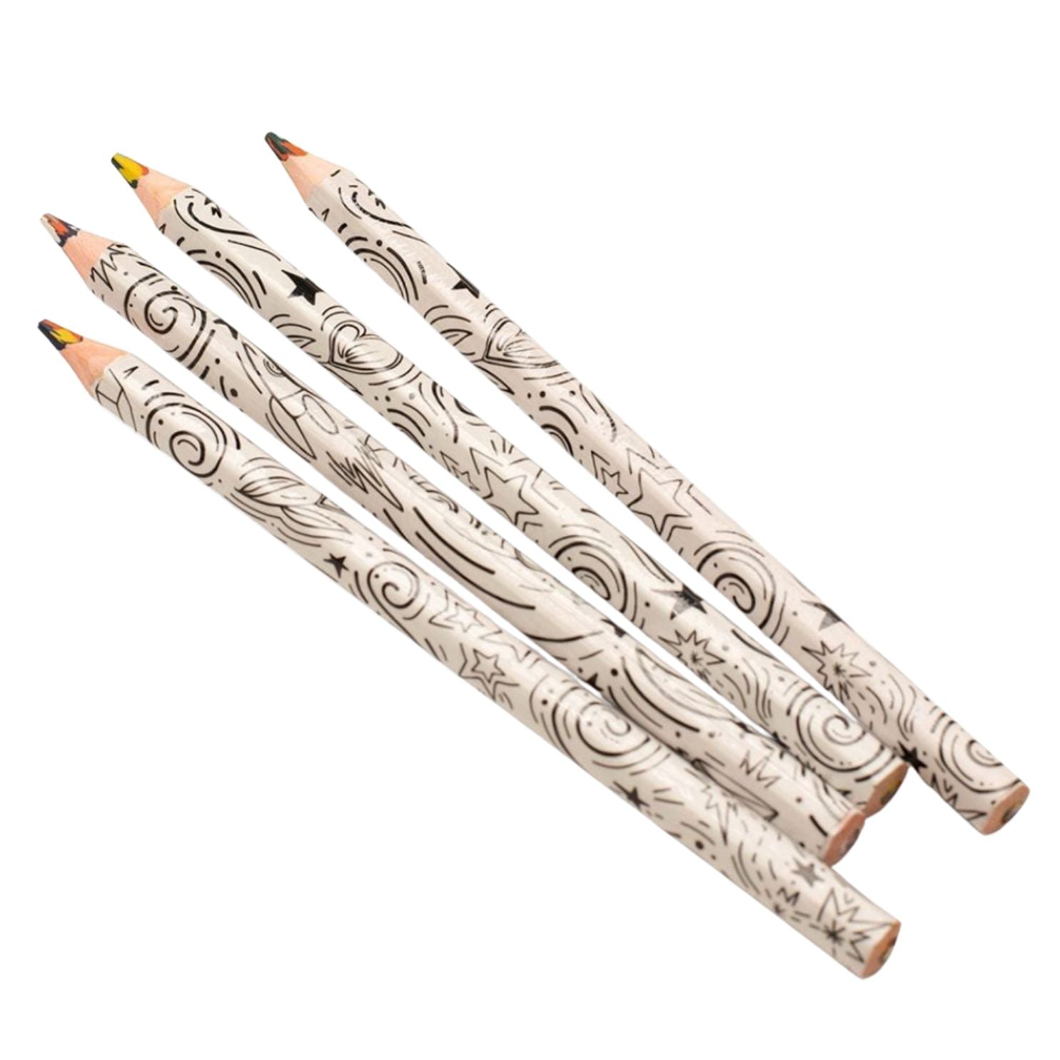 Jumbo Rainbow Swirl Colored Pencils / 4 Lápices de Colores Arcoiris Colores y Plumones Colorbok