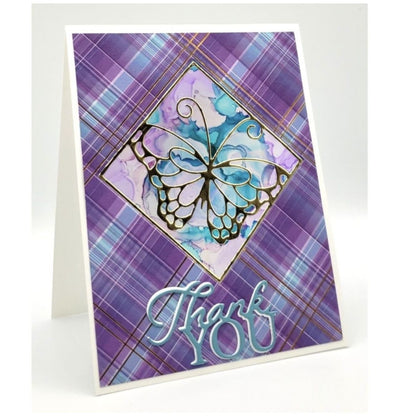 Madras Plaid Blue &amp; Violet 6" / Block de Cartulina Tartán Azul y Violeta Papel Memory Box
