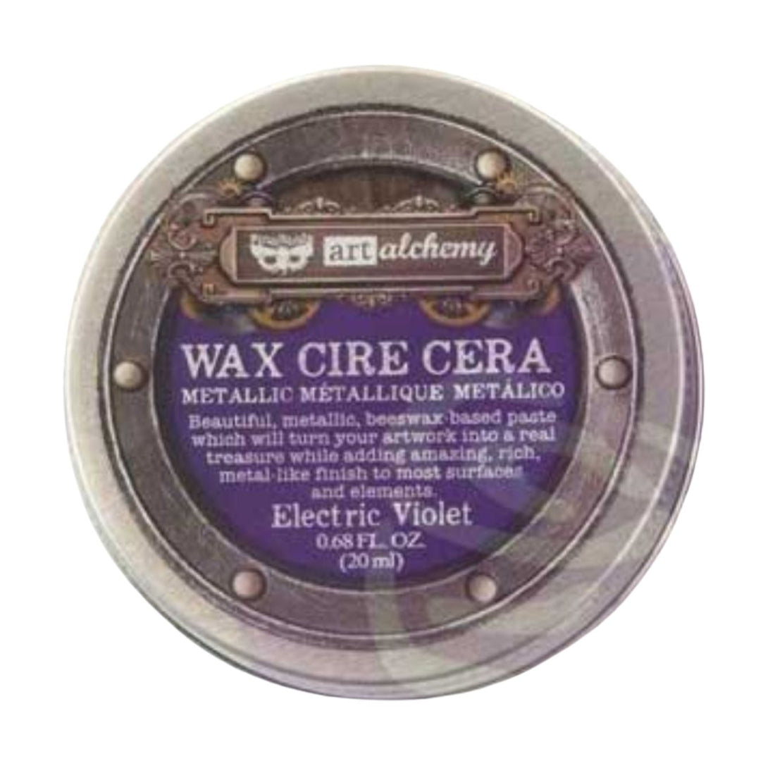 Finnabair Art Alchemy Metallique Wax Electric Violet / Pintura en Cera Metálica Violeta Pintura y Medios Mixtos Prima Marketing