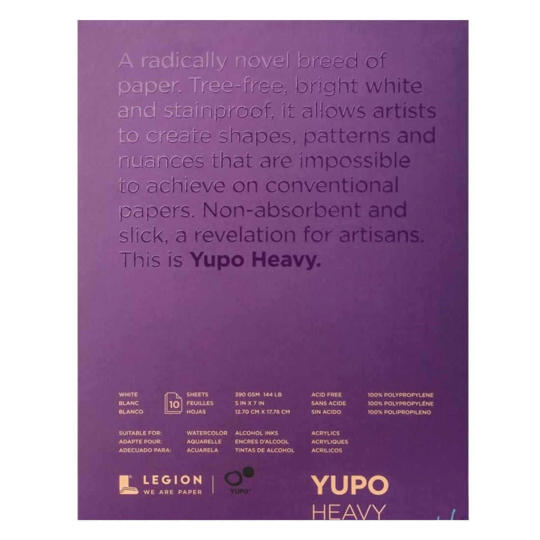 Yupo Heavy Pad 5 x 7&quot;/ Bloc de Papel Yupo Papel para Arte Legion