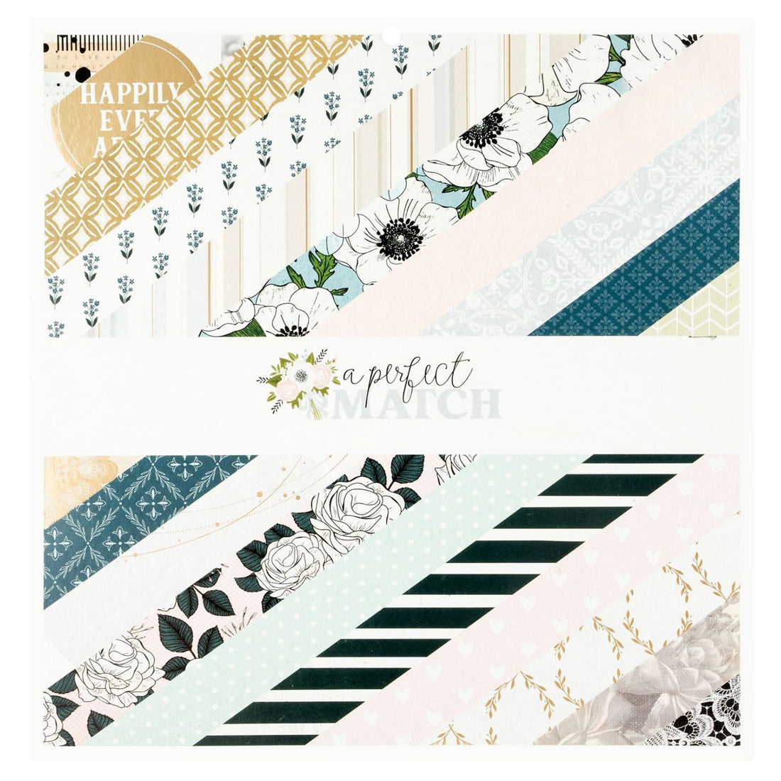 A Perfect Match Paper Pad 12" / Block de Cartulina Novios Papel American Crafts
