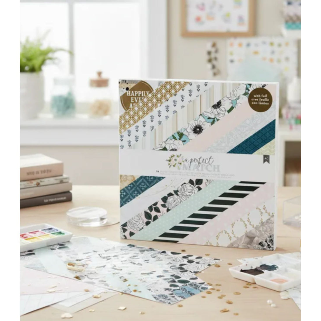A Perfect Match Paper Pad 12" / Block de Cartulina Novios Papel American Crafts