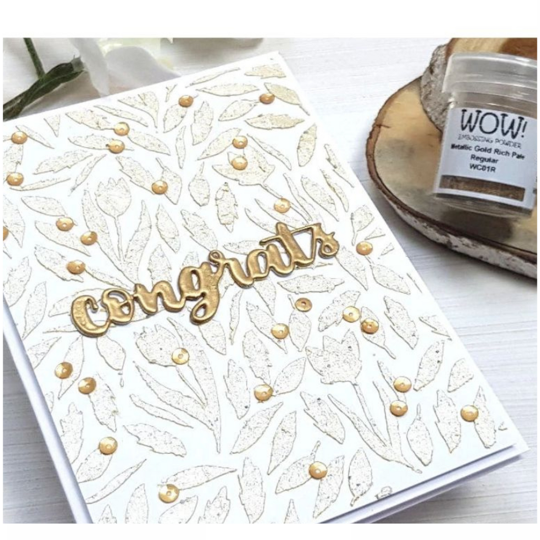 Gold Rich Pale Embossing Powder / Polvo de Embossing Oro Pálido Polvos de Embossing Wow!