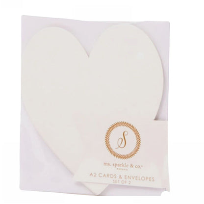 Cards &amp; Envelopes Heart / 2 Tarjetas de Corazón y Sobre Kits / Sets Ms Sparkle &amp; Co