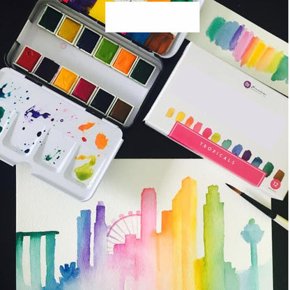 Watercolor Confections Tropicals / Estuche de Acuarelas Tonos Tropicales Acuarela Prima Marketing