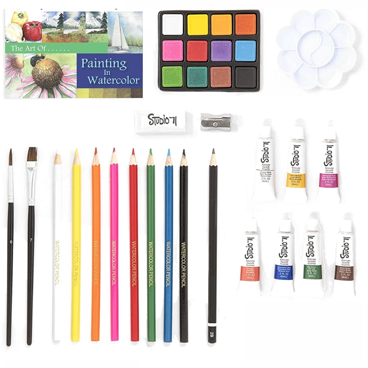 Watercolor Paint Set / Kit de Acuarelas 34 piezas Acuarela Studio 71