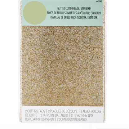 Big Shot Cutting Pads Clear W/Gold Glitter / Acrílicos Big Shot Color Oro con Brillitos Accesorios para Suajadoras Sizzix