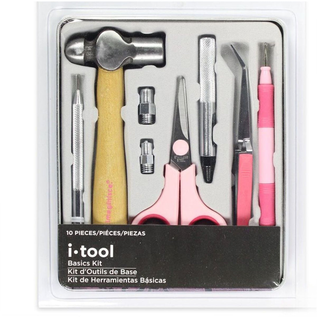 i-tool Basics Kit / Kit de Herramientas Básicas Rosa Herramientas Imaginisce