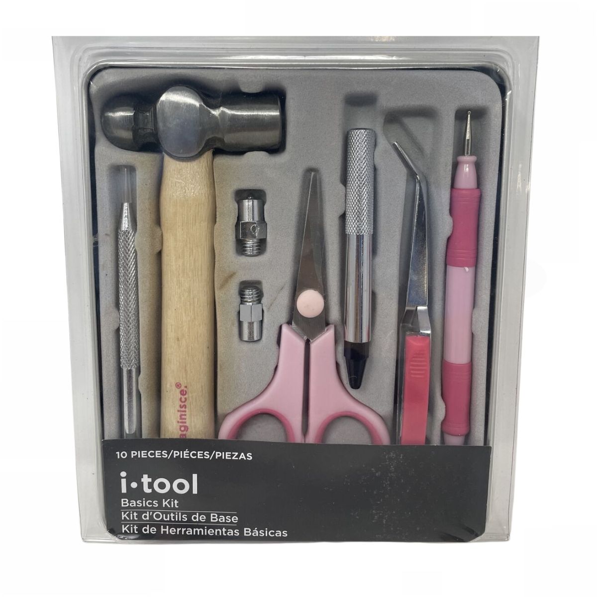 i-tool Basics Kit / Kit de Herramientas Básicas Rosa Herramientas Imaginisce