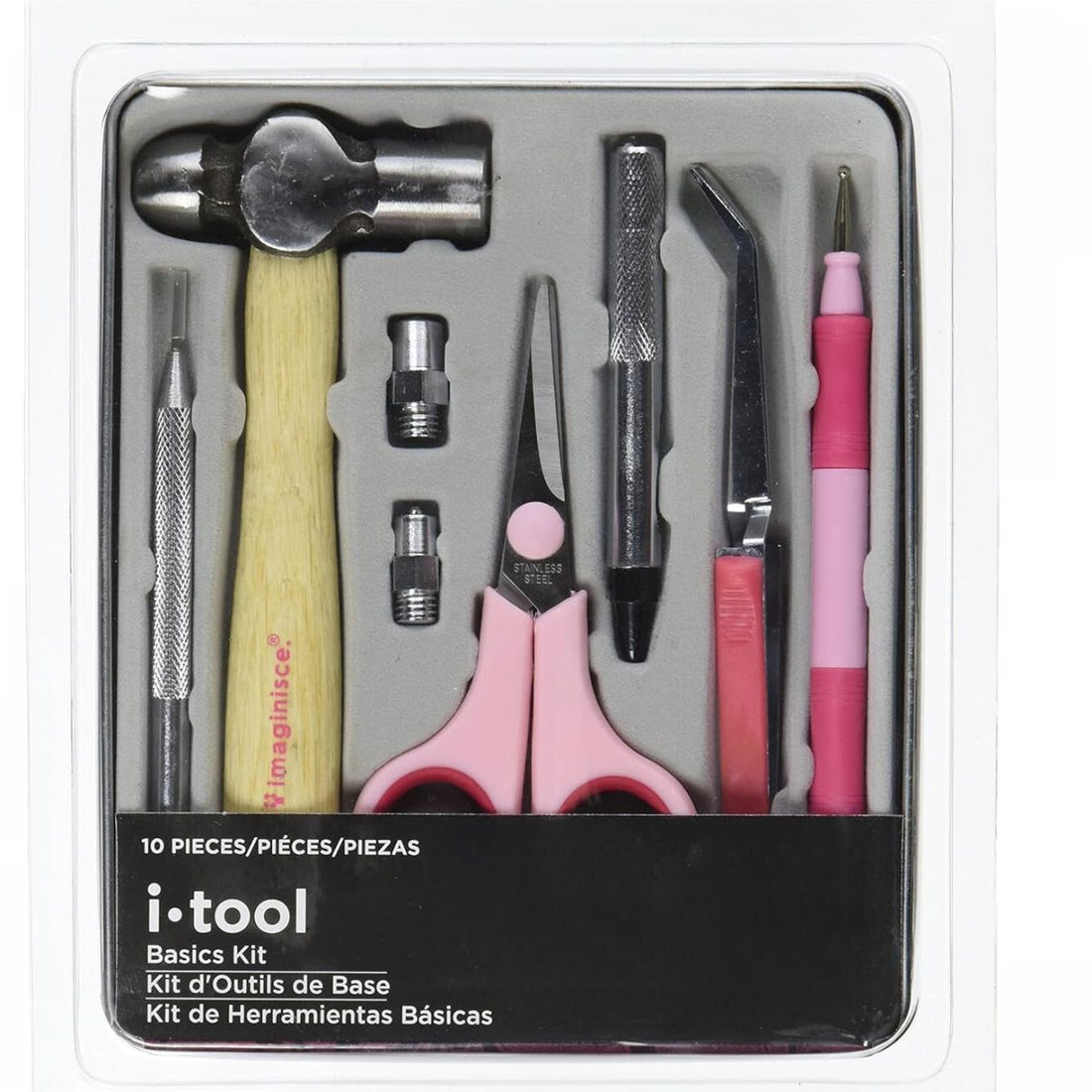 i-tool Basics Kit / Kit de Herramientas Básicas Rosa Herramientas Imaginisce