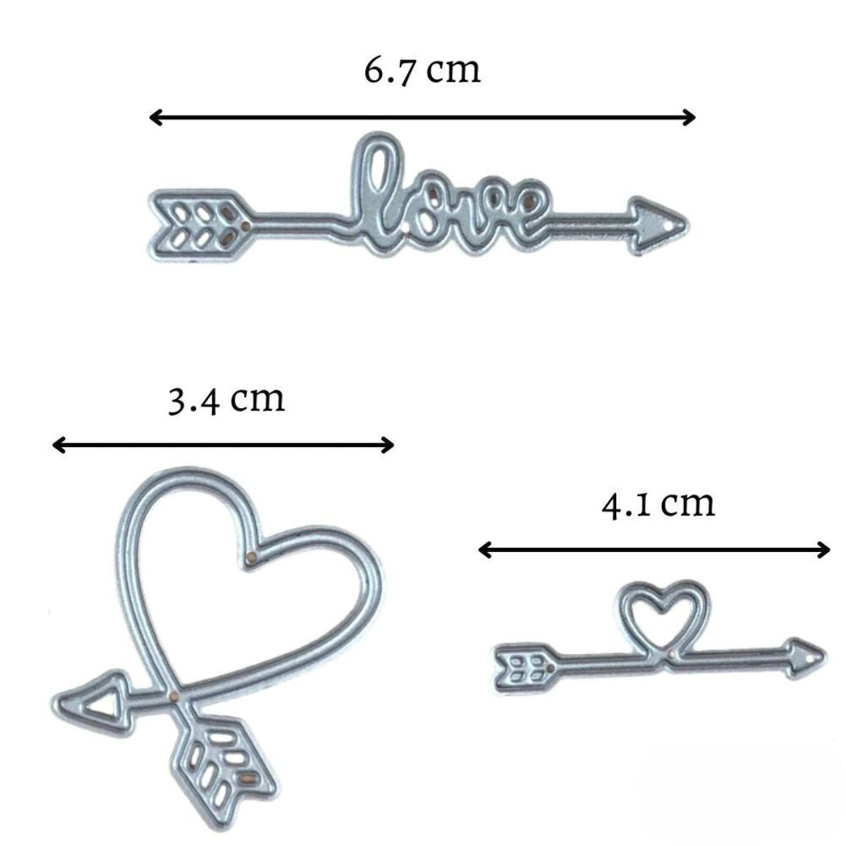 3 Suajes Flechas de Amor Dados de Corte / Suajes / Troqueles Hobbees