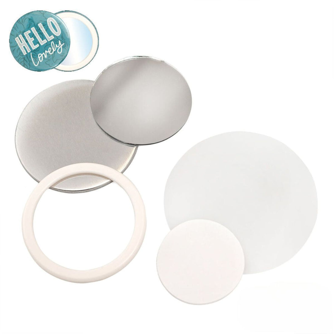 Button Press Mirror Kit / Espejos Tipo Boton Personalizables Accesorios We R Memory Keepers