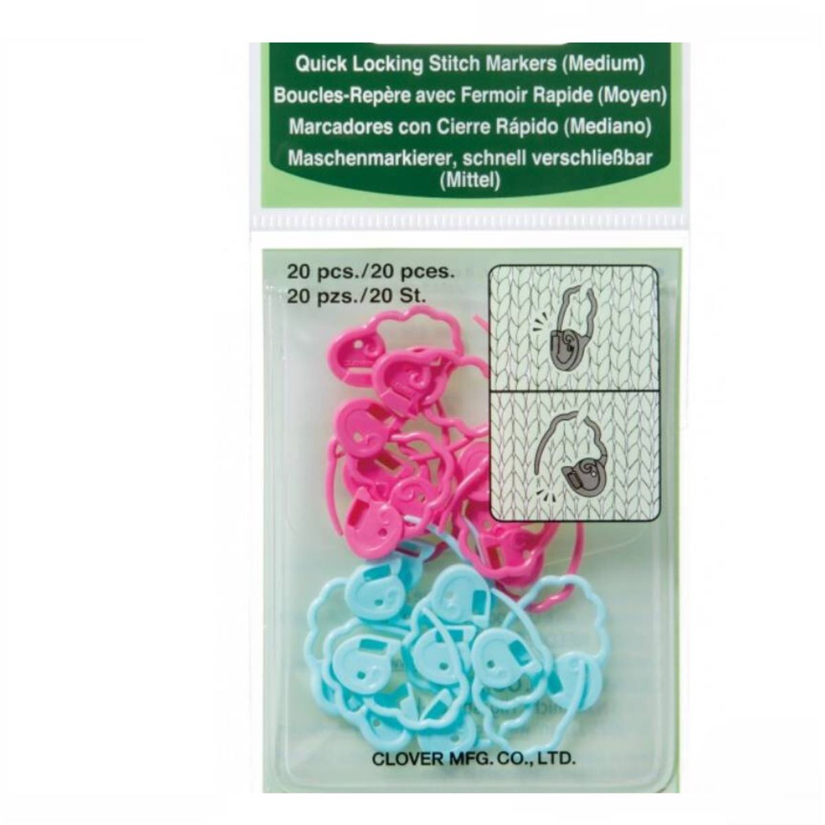 Quick Locking Stitch Markers / Marcadores de Puntada Medianos Tejido Clover