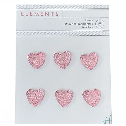Hearts Glitter Brads / Chinches de Corazones Brillantes Adornos / Embellishments American Crafts