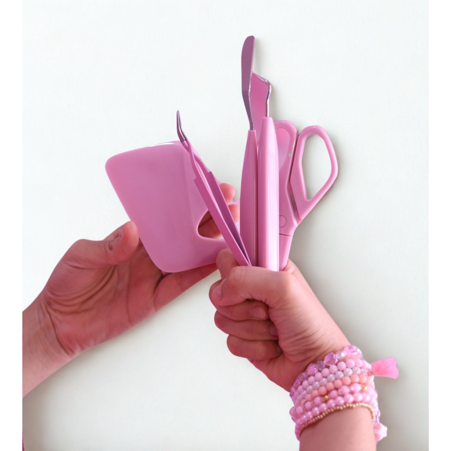 Kit de Herramientas para Manualidades Color Rosa Herramientas Angie Guerra