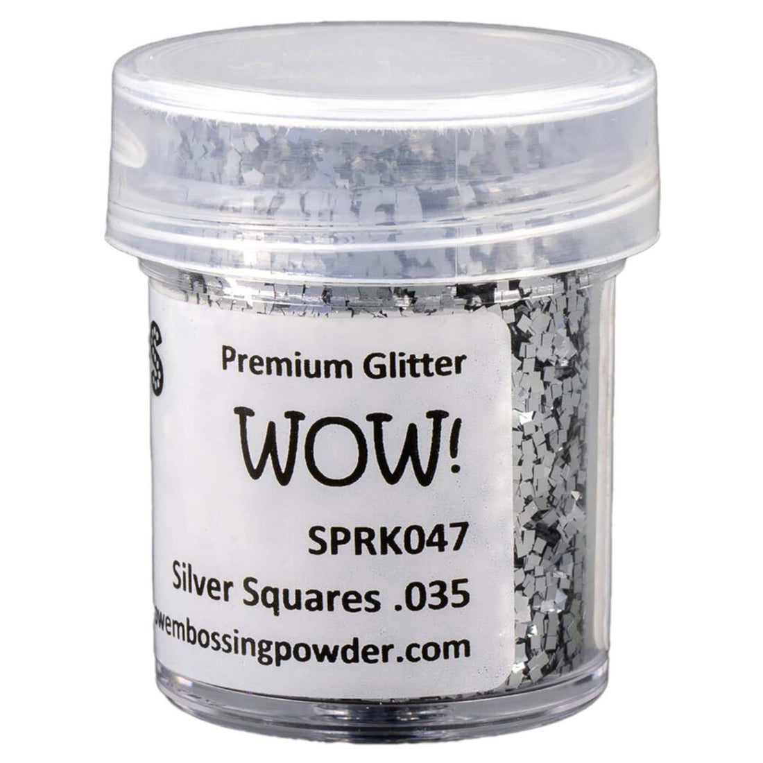 Sparkles Glitter Embossing Powder / Polvo Embossing Brillantina Cuadrados Plateados Polvos de Embossing Wow!