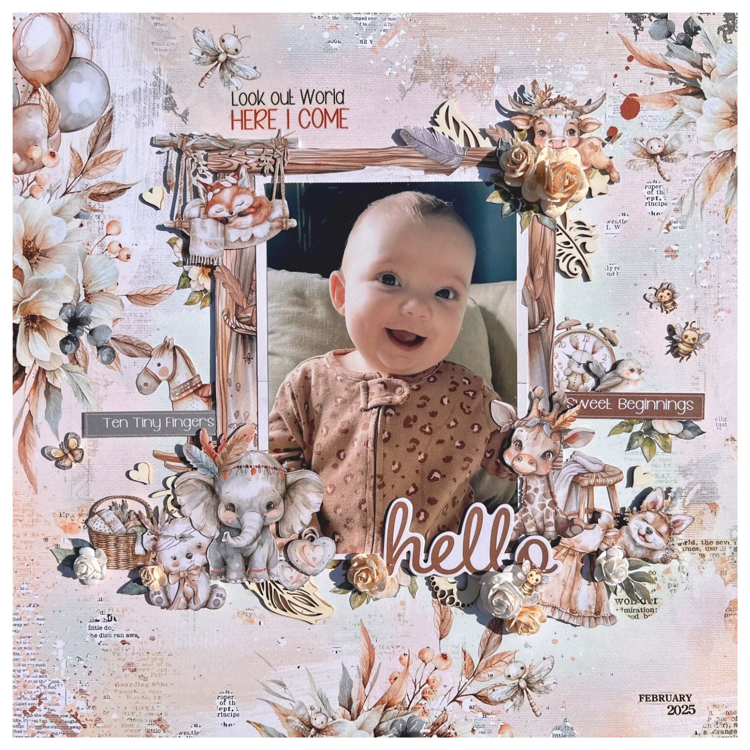 Collection Little Dreamer Laser Cut Outs / Recortes Laser Neutros Pequeño Soñador Adornos / Embellishments 49 and Market