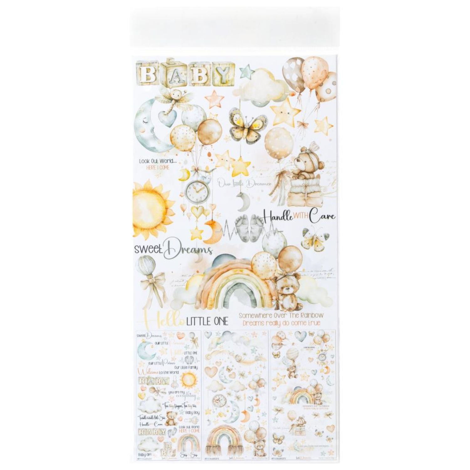 Little Dreamer Collection Rub-on Transfer Set/ Juego Transferencias Para Frotar De Bebé Stickers 49 and Market